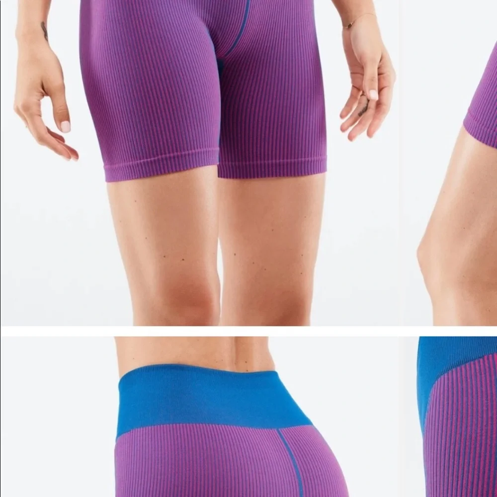 Fabletics High Waist Ribbed Seamless Shorts Size M - Picture 1 of 9